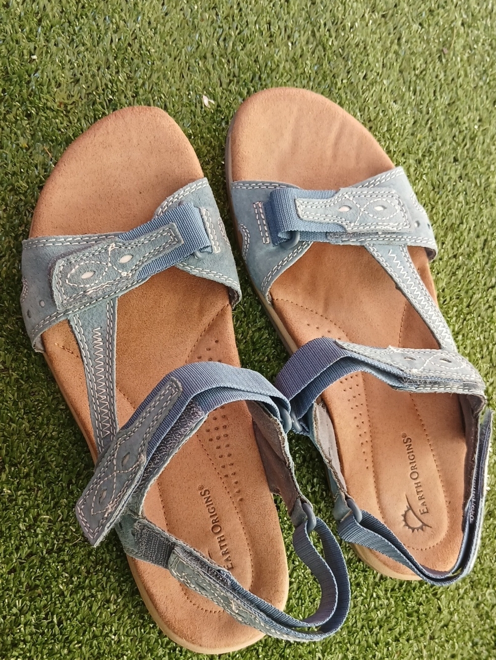 😍Earth Origins Women's Light Blue Strappy Comfort Sandals Size 8.5